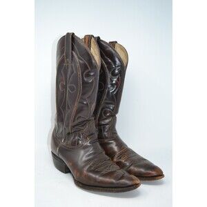 RUDEL BOTAS Brown Leather Western Boots Mens Size‎ 8 Mexico Made Cowboy